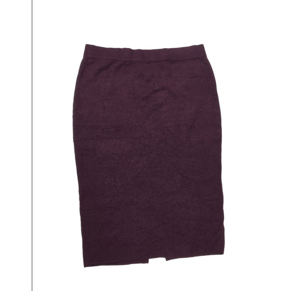 A new day Burgundy Knit Pencil Midi Skirt 2X